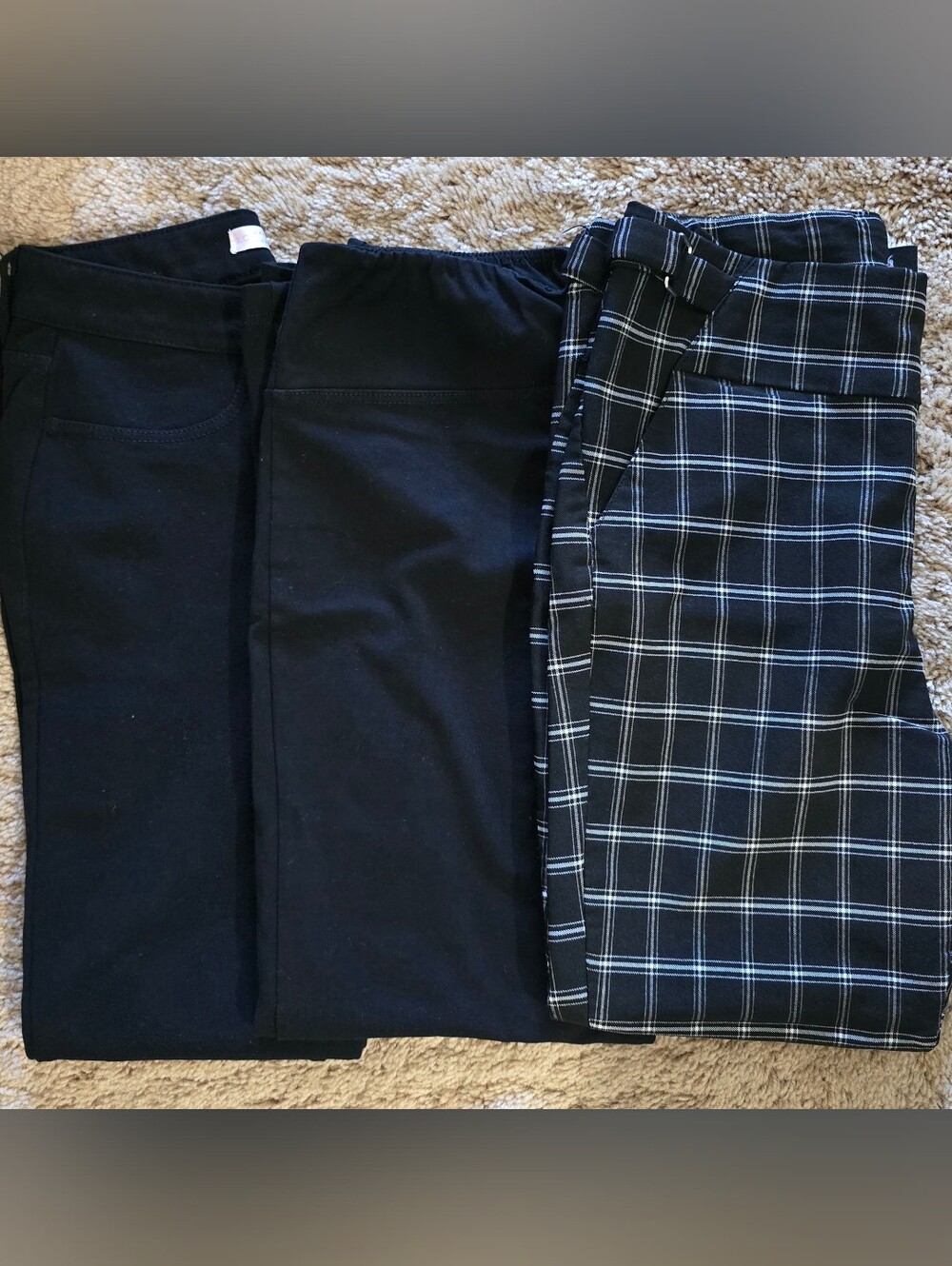 Maurices Black Plaid Pants, Black High Rise Pants, & Yoga Pants All Medium